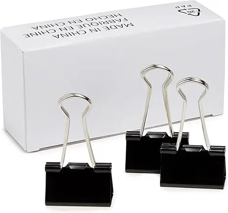 Amazon Basics Sturdy Binder Clips, Office Supplies